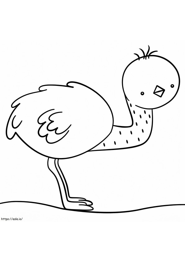 Little Cute Emu coloring page