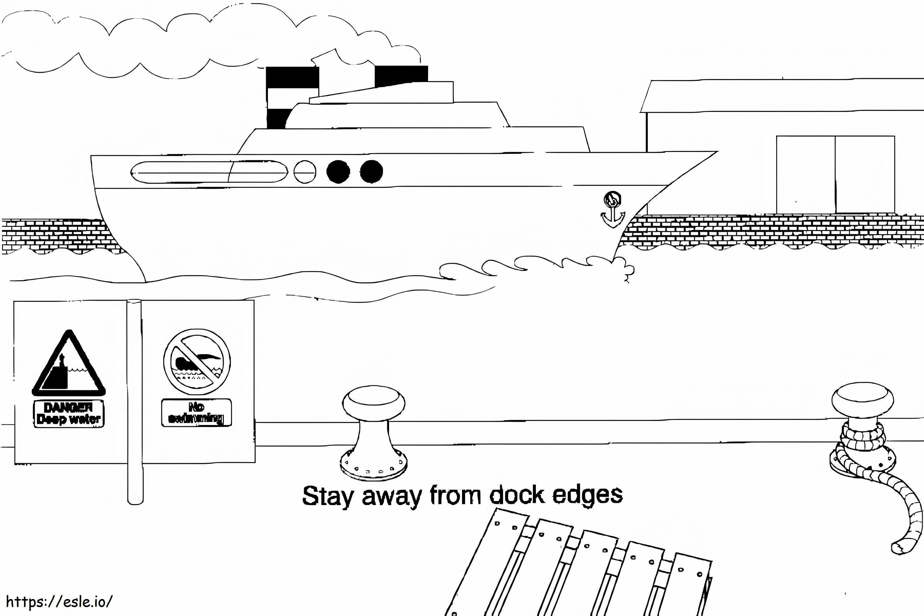 Stay Away From Dock Edges coloring page