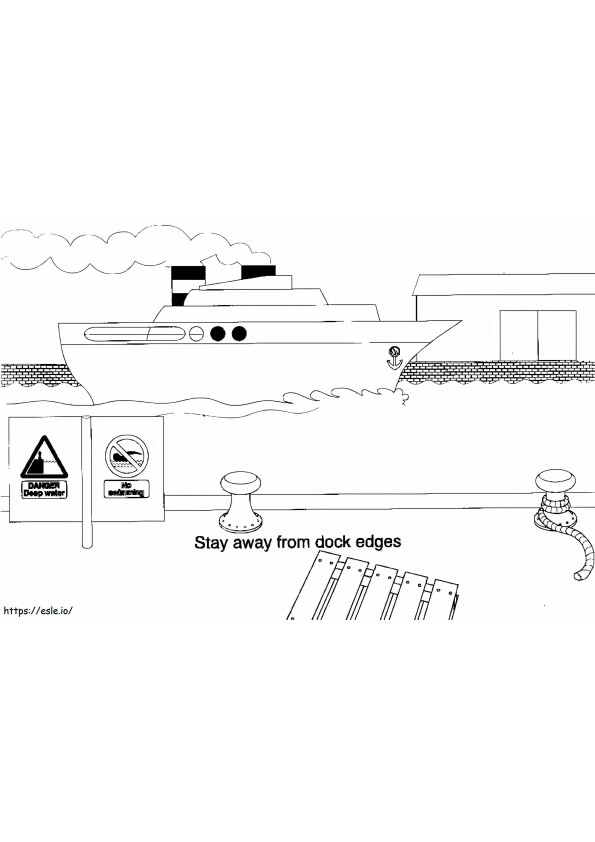 Stay Away From Dock Edges coloring page