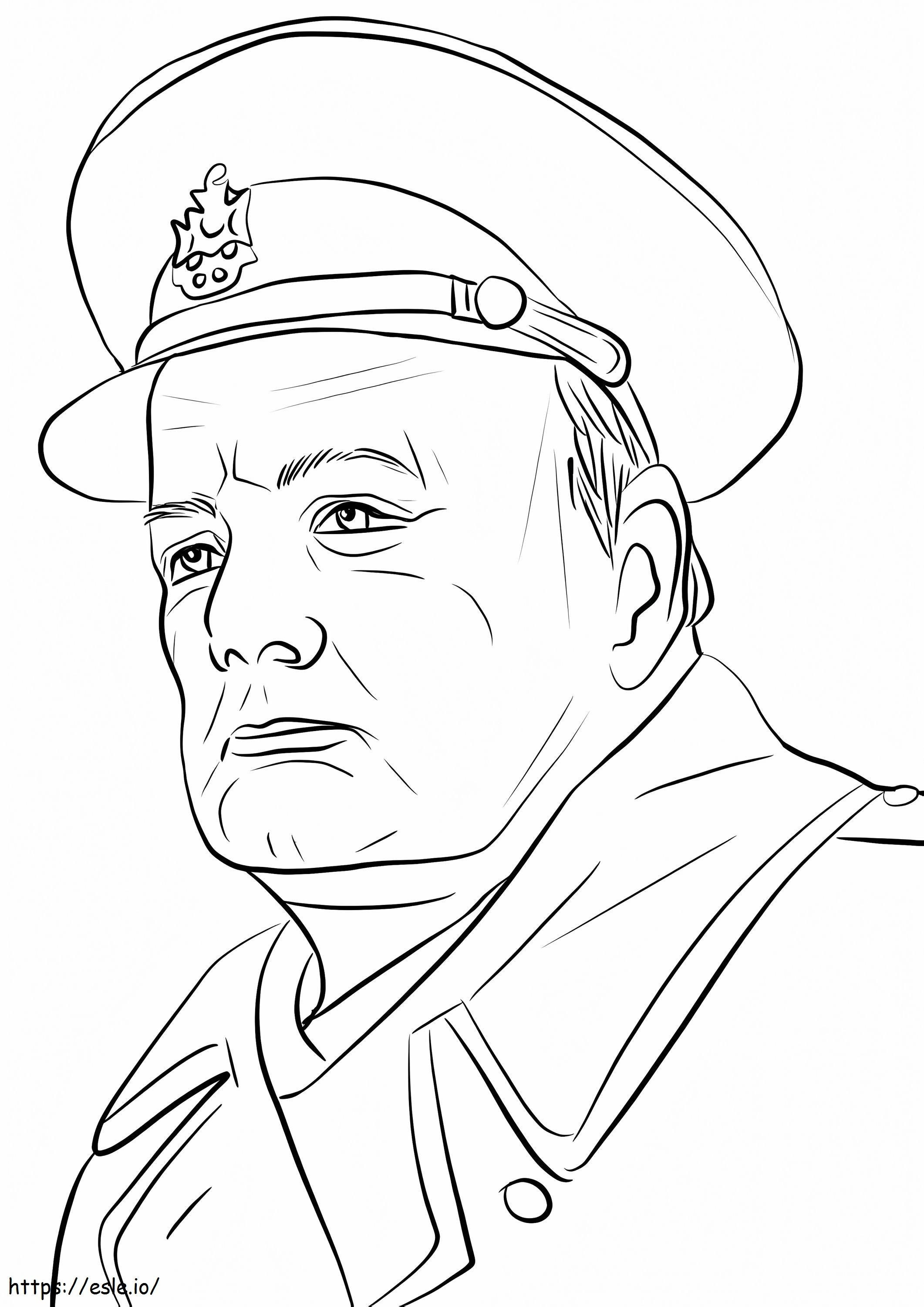 Printable Winston Churchill coloring page