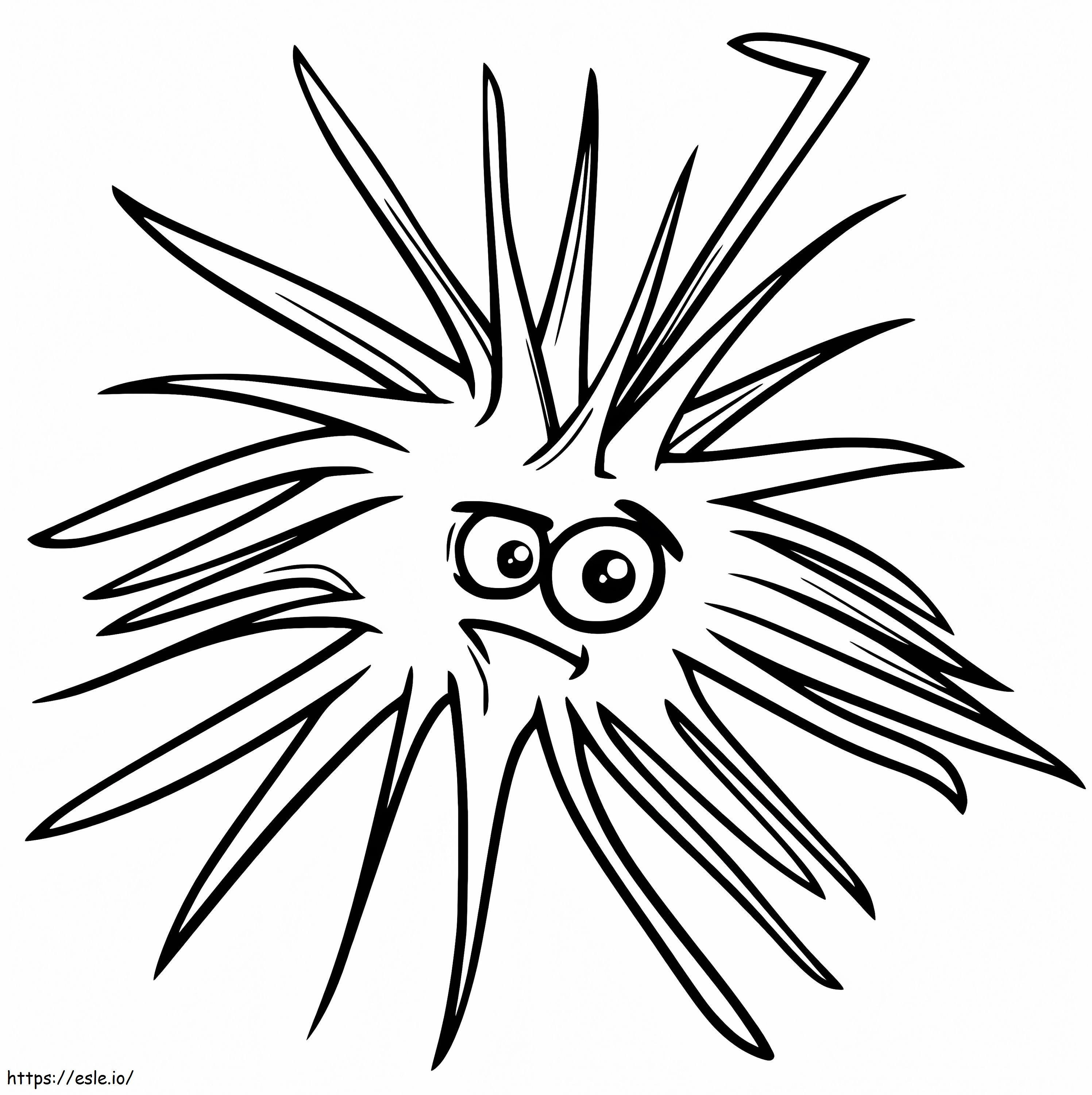 Urchin de mare din desene animate de colorat