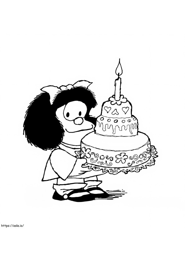 Mafalda With Birthday Cake
