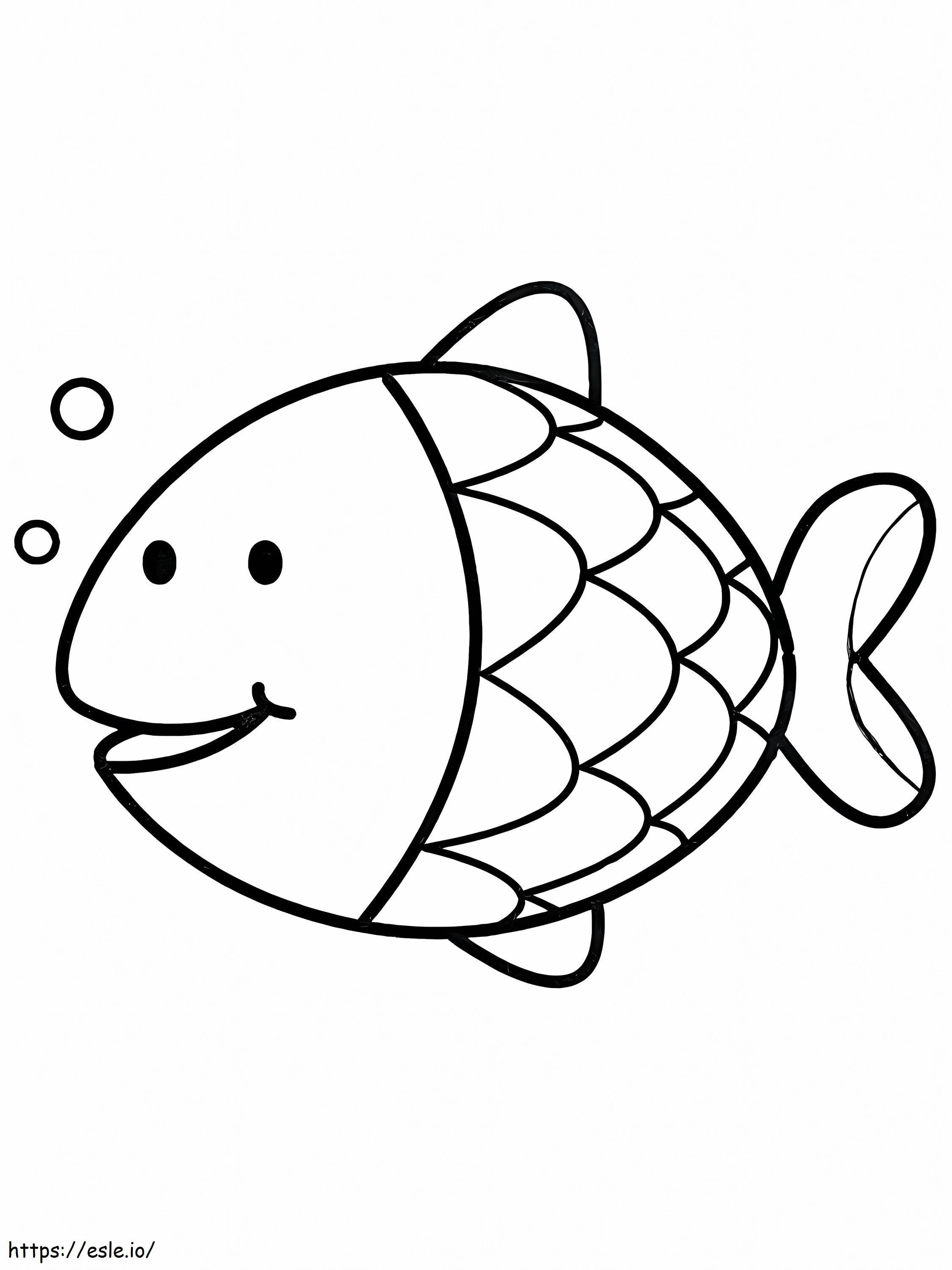 基本的な魚 ぬりえ - 塗り絵