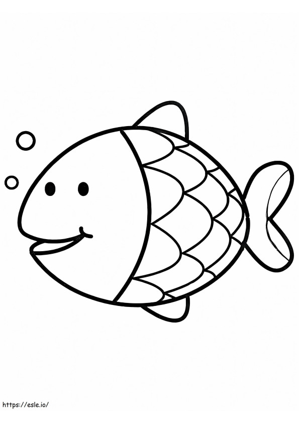 基本的な魚 ぬりえ - 塗り絵