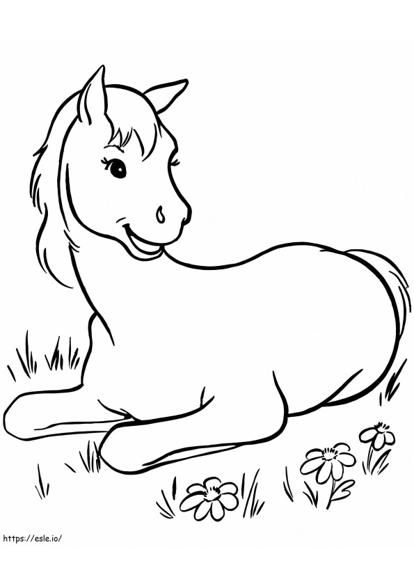 Cavalo sentado para colorir