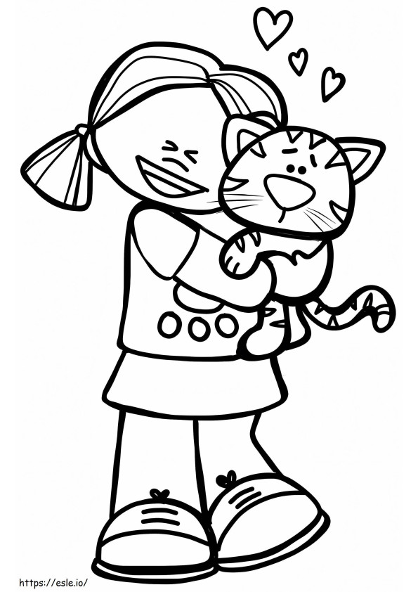Little Girl And Pet Cat