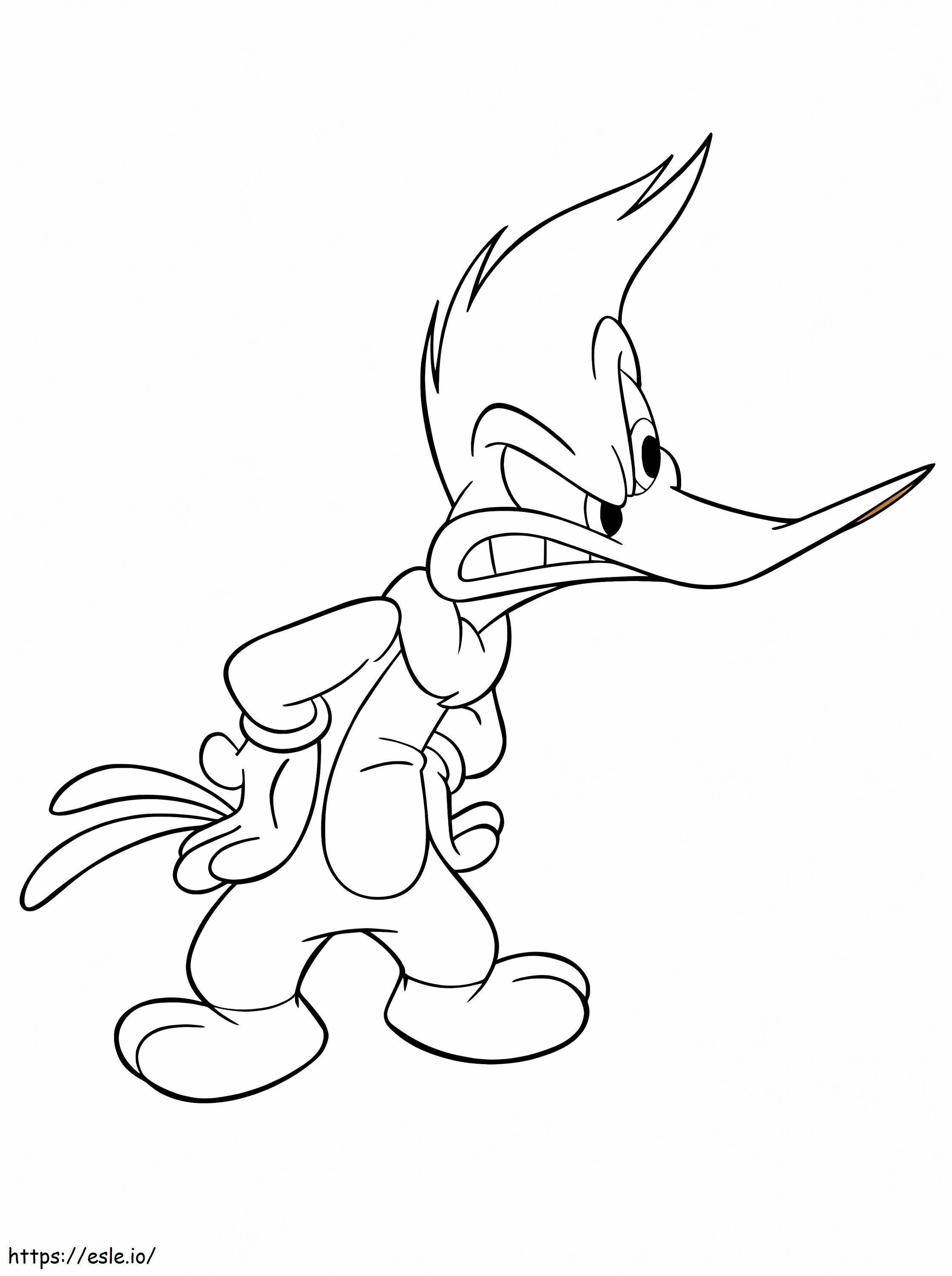 Angry Woody Woodpecker coloring page