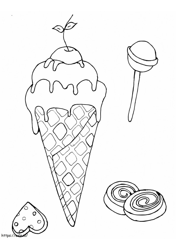 Lollipops Ice Cream coloring page