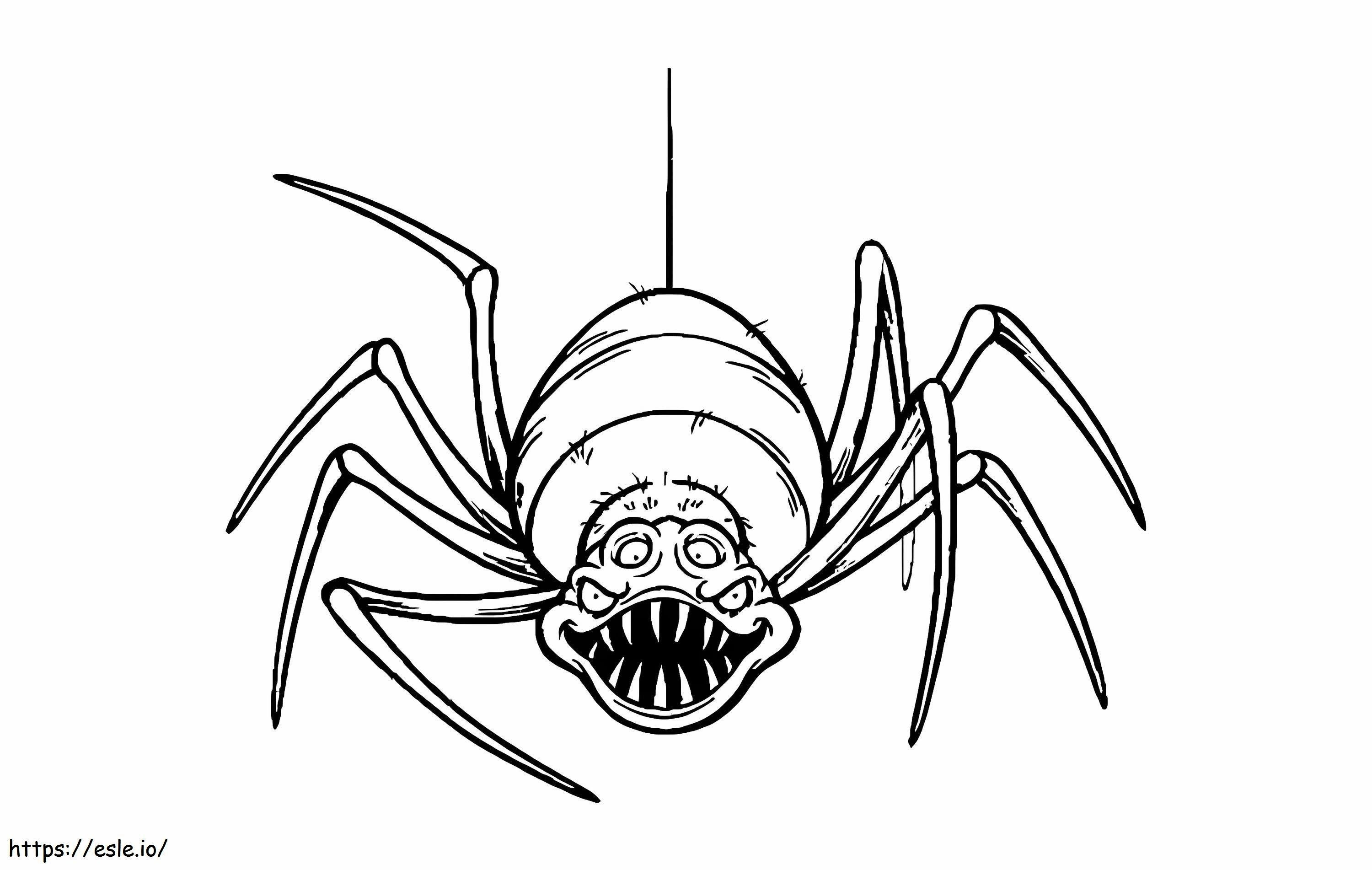 Aranha assustadora para colorir