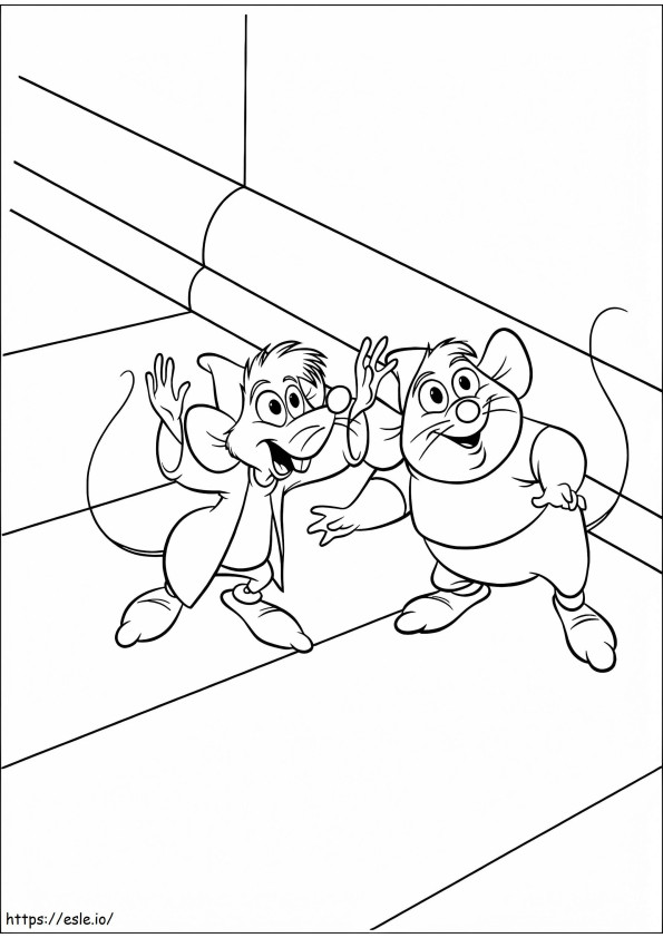 Jaq And Gus From Cinderella coloring page