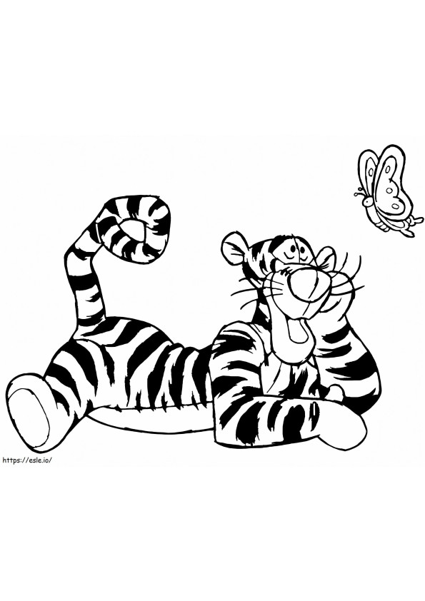 Tiger und Schmetterling ausmalbilder
