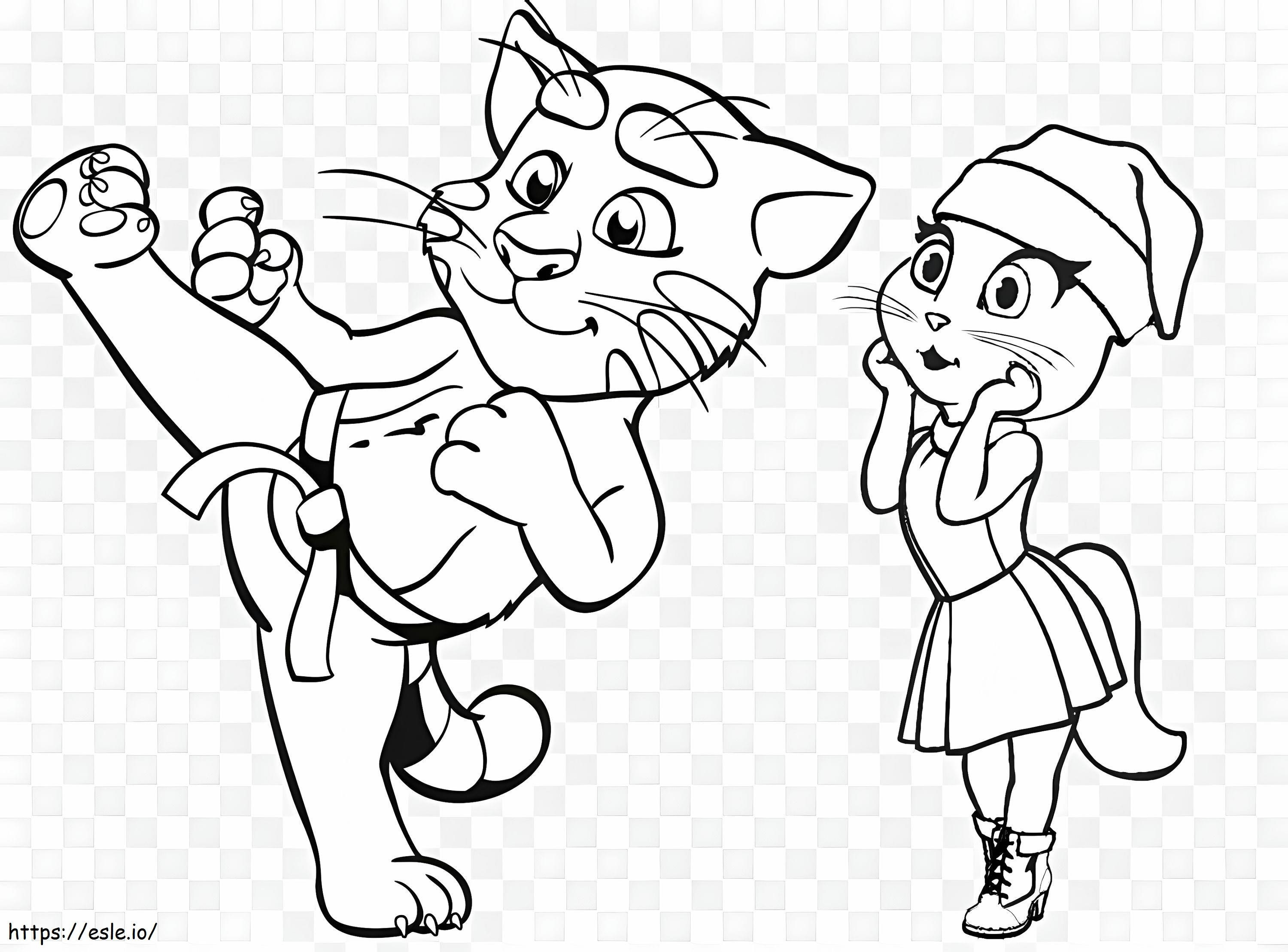 Talking Tom And Angela 2 coloring page