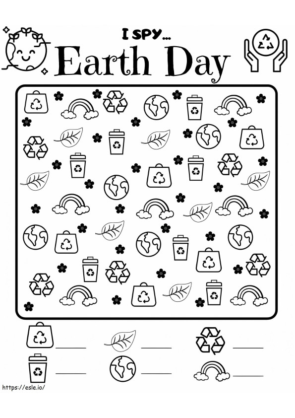 Coloriage J'espionne le Jour de la Terre à imprimer dessin