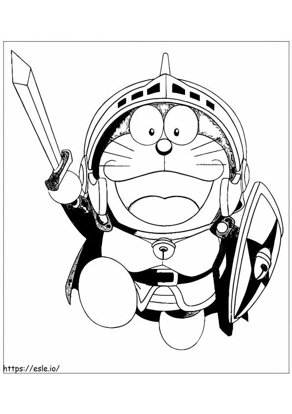 Caballero Doraemon coloring page