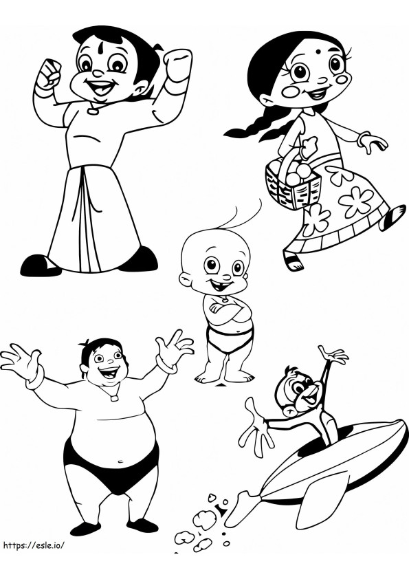 Personagens de Chhota Bheem para colorir