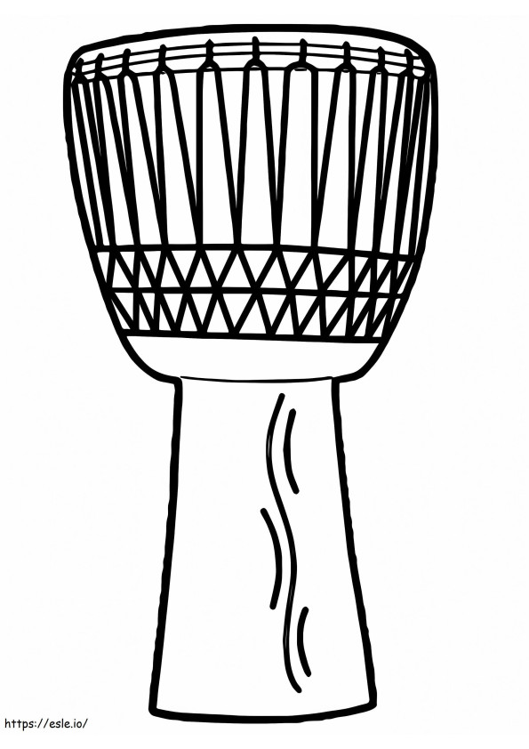 Simple Djembe coloring page