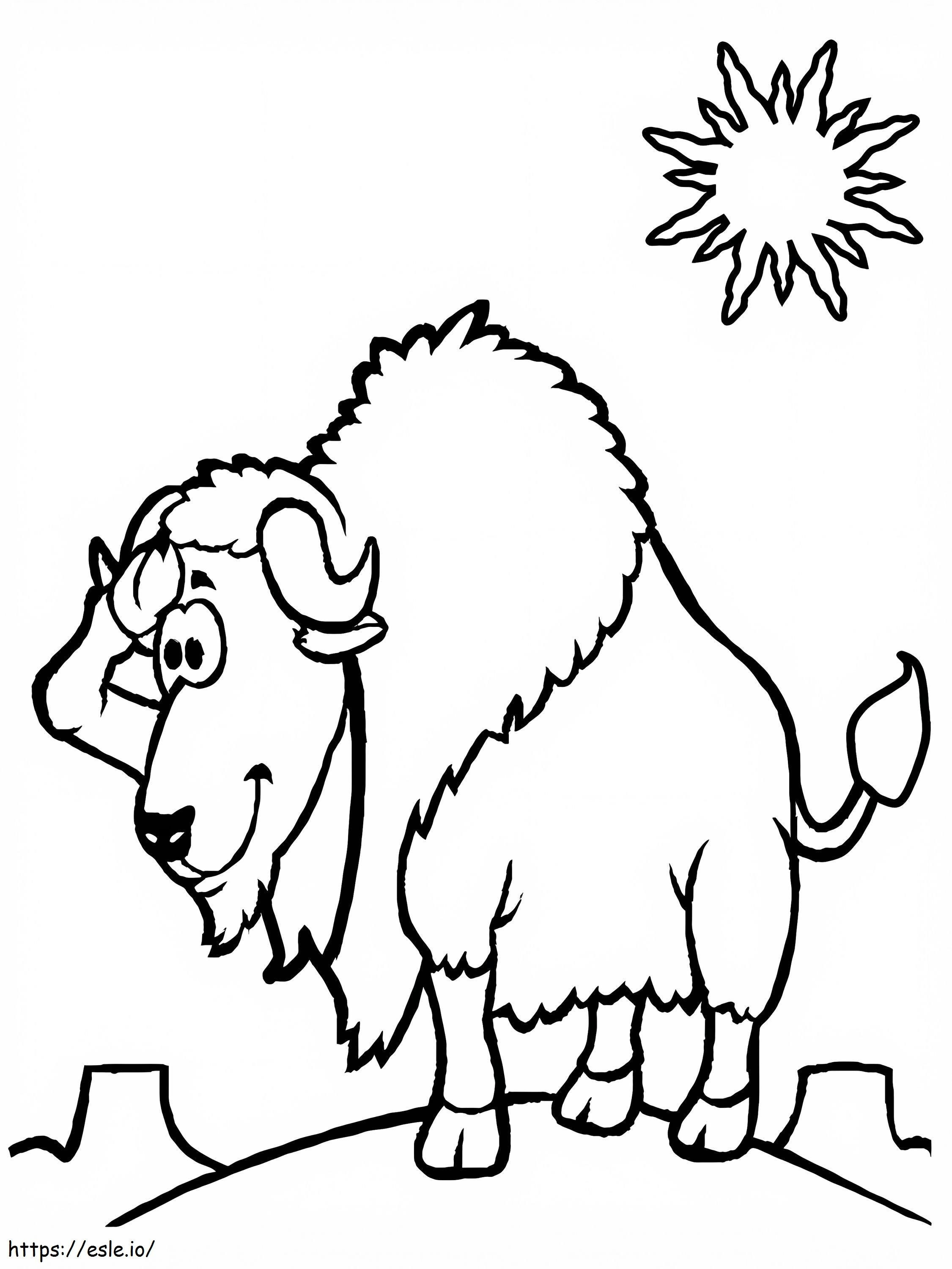Cartoon bizon kleurplaat kleurplaat