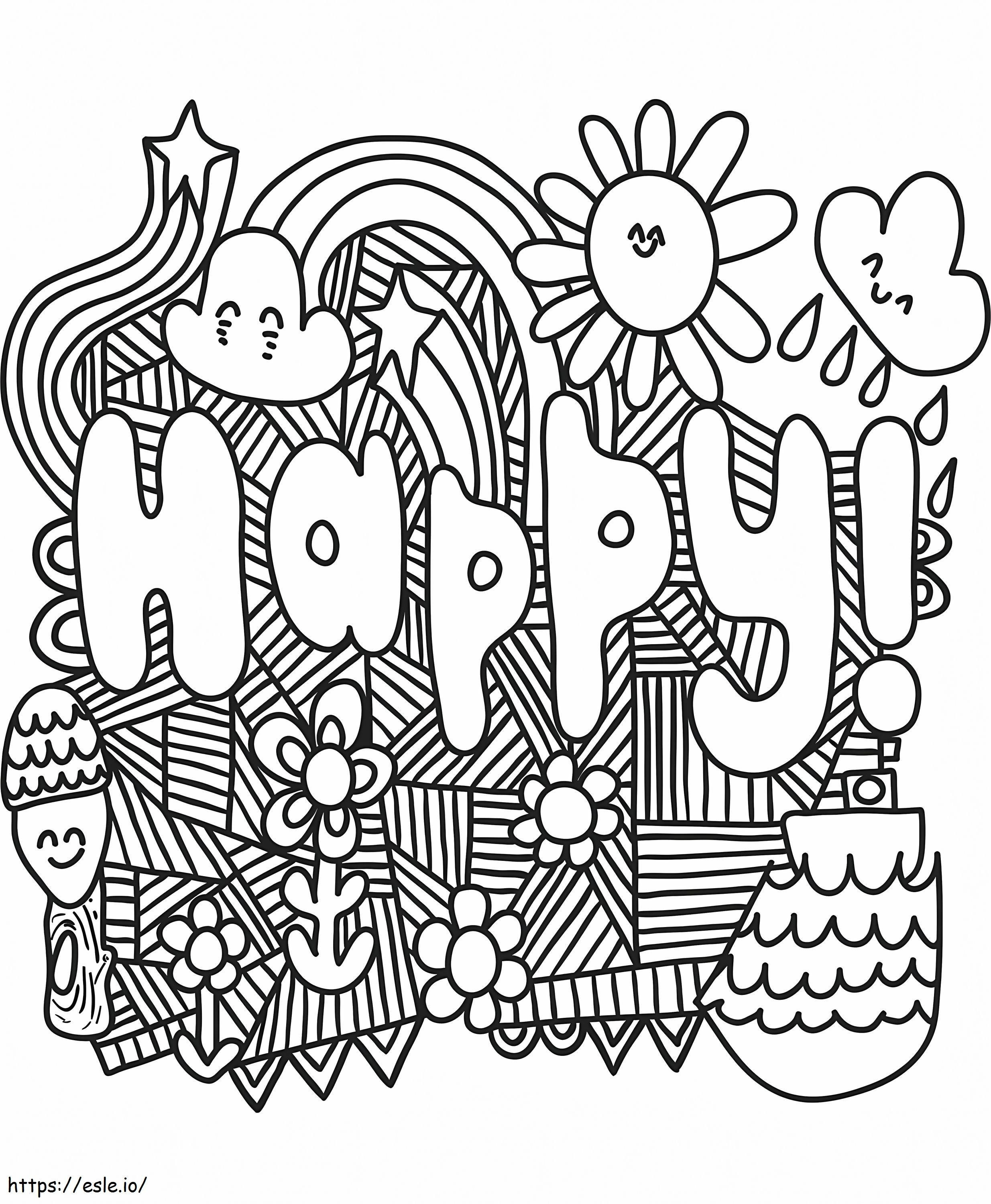 1565227571 Happy Doodle Art A4 coloring page
