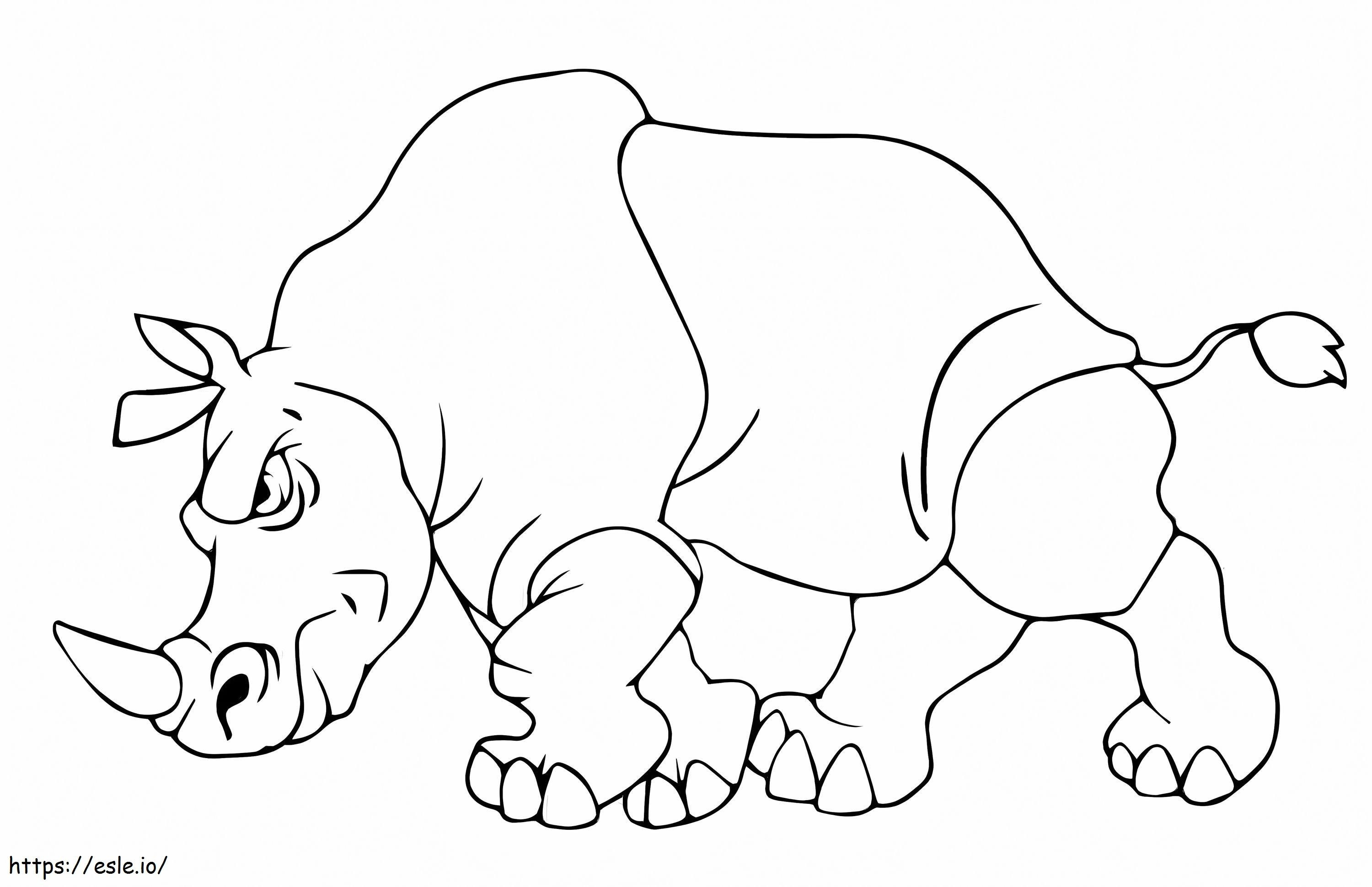 Coloriage Rhinocéros en colère à imprimer dessin