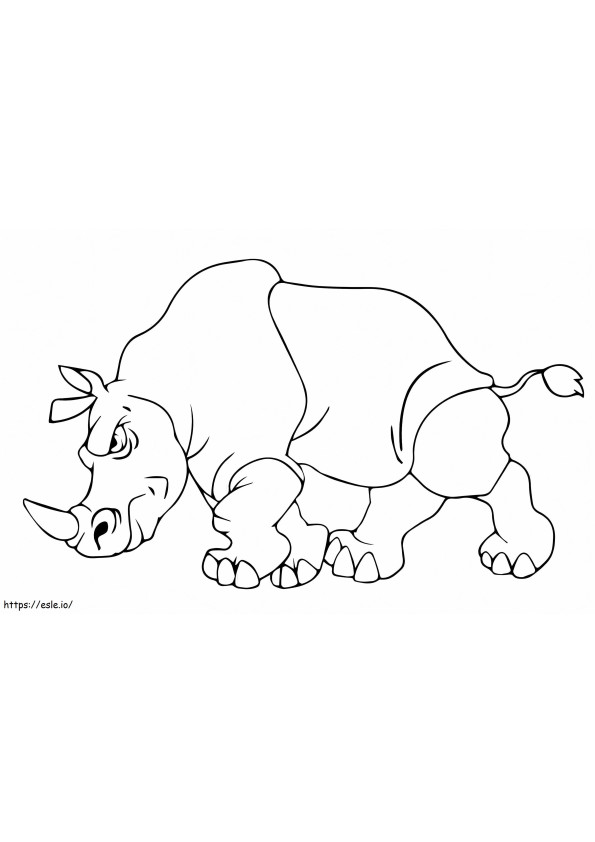 Rinoceronte enojado para colorear