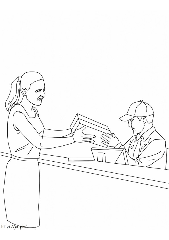 Work In Post Office coloring page
