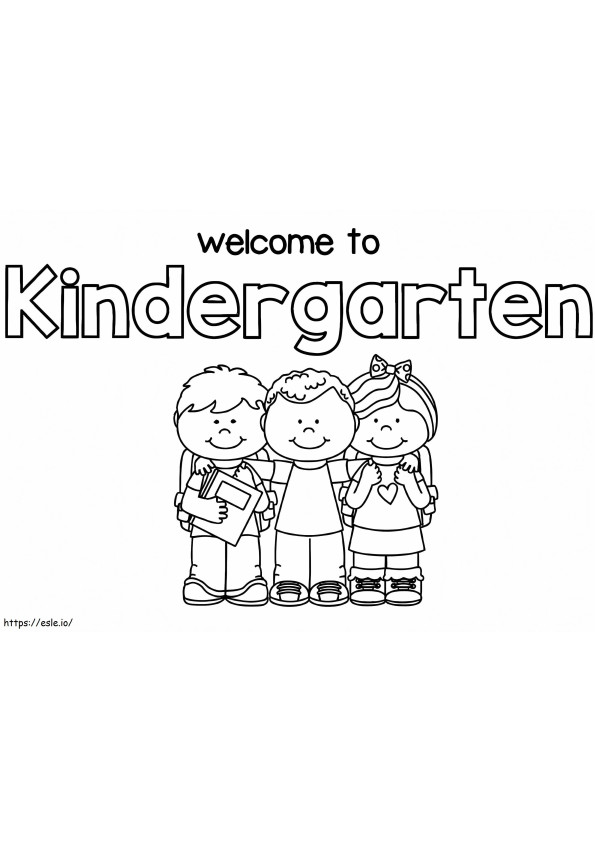 Bem-vindo ao jardim de infância 1 para colorir