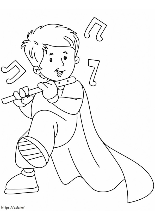 Boy Playing The Flute