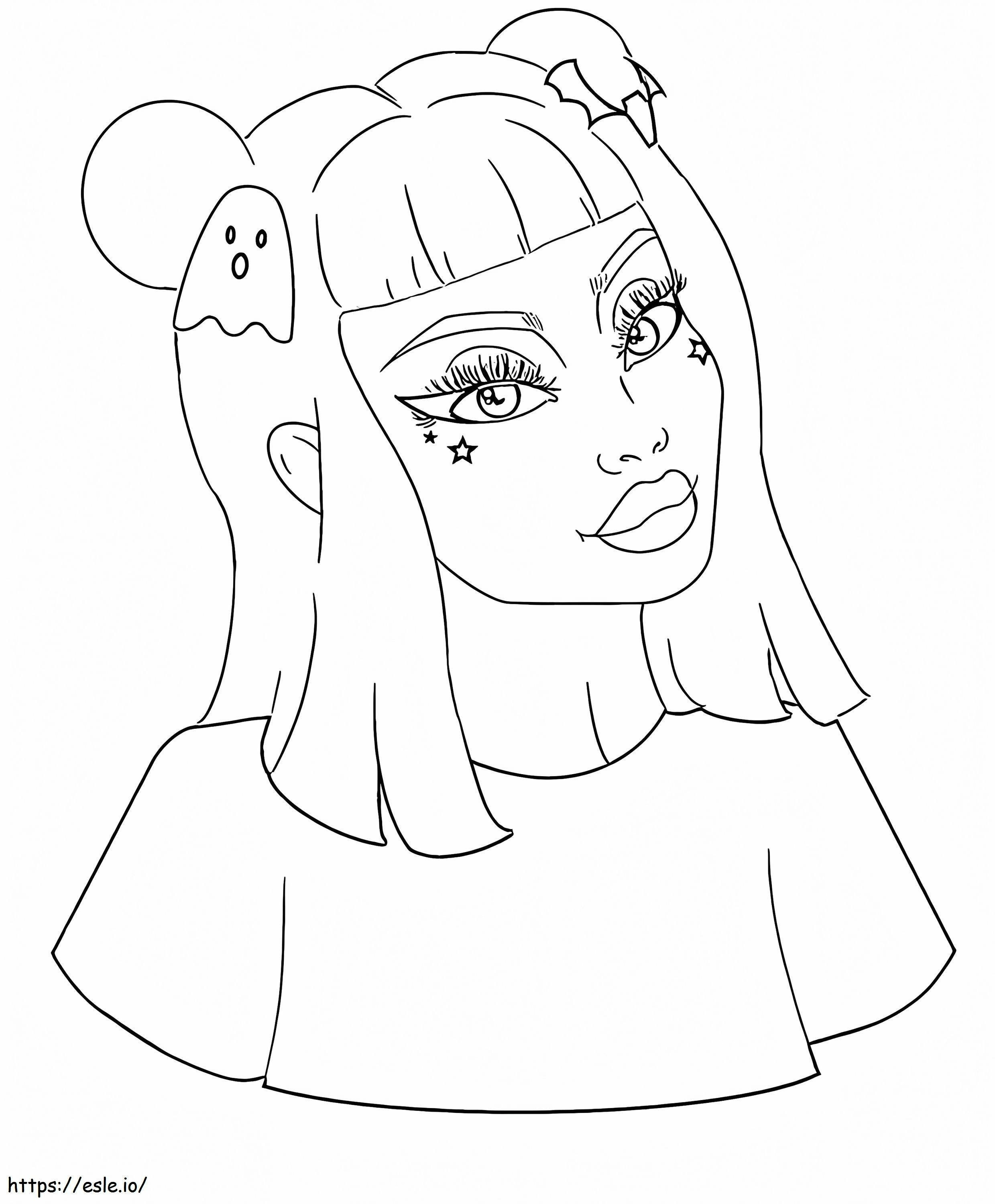 Girl With Beautiful Makeup coloring page