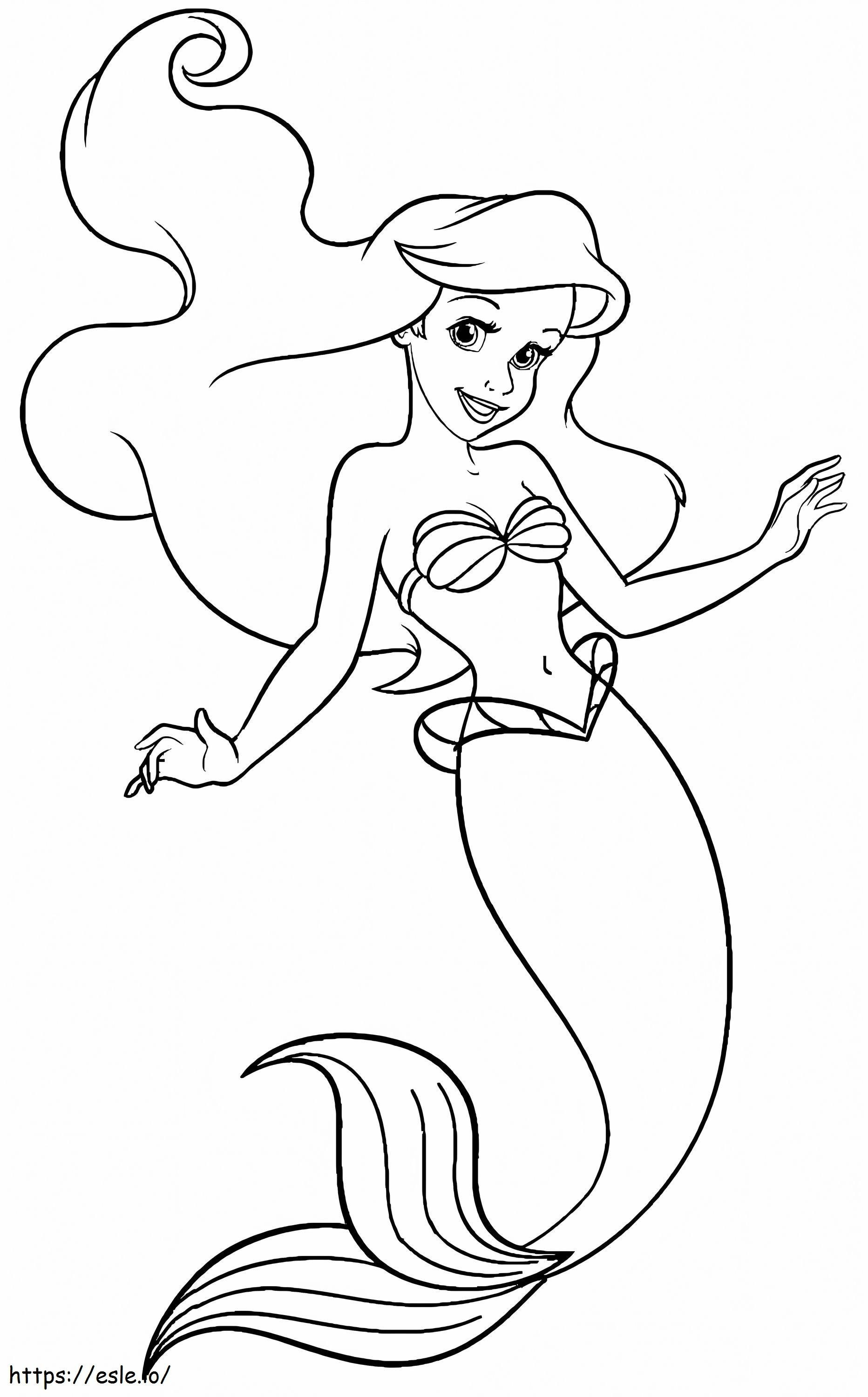 Basic Mermaid Ariel coloring page