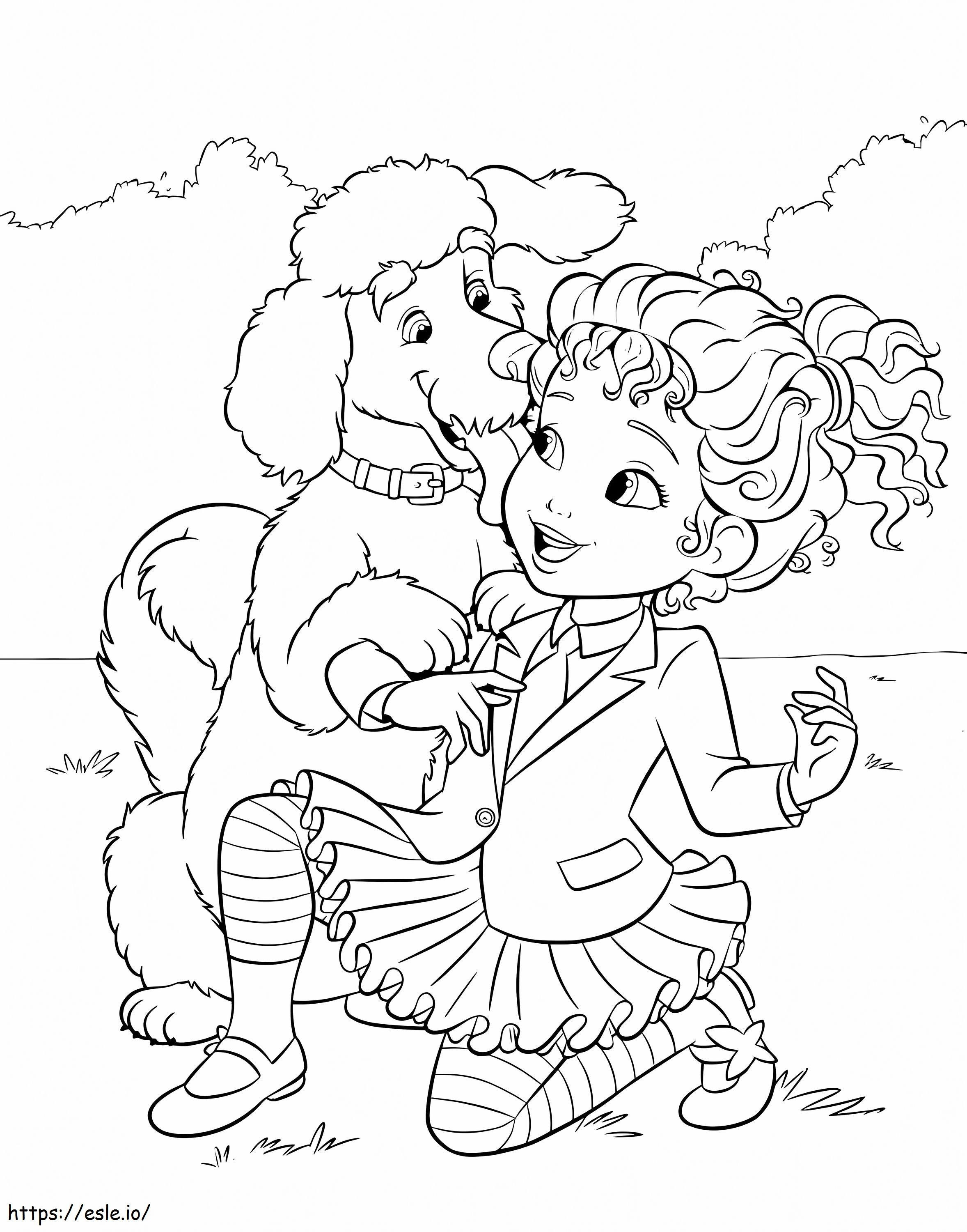 Un cane e una Nancy elegante da colorare