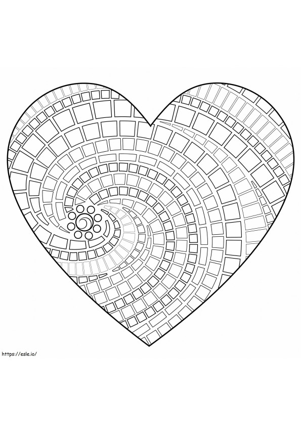Coloriage Mosaïque de coeur à imprimer dessin