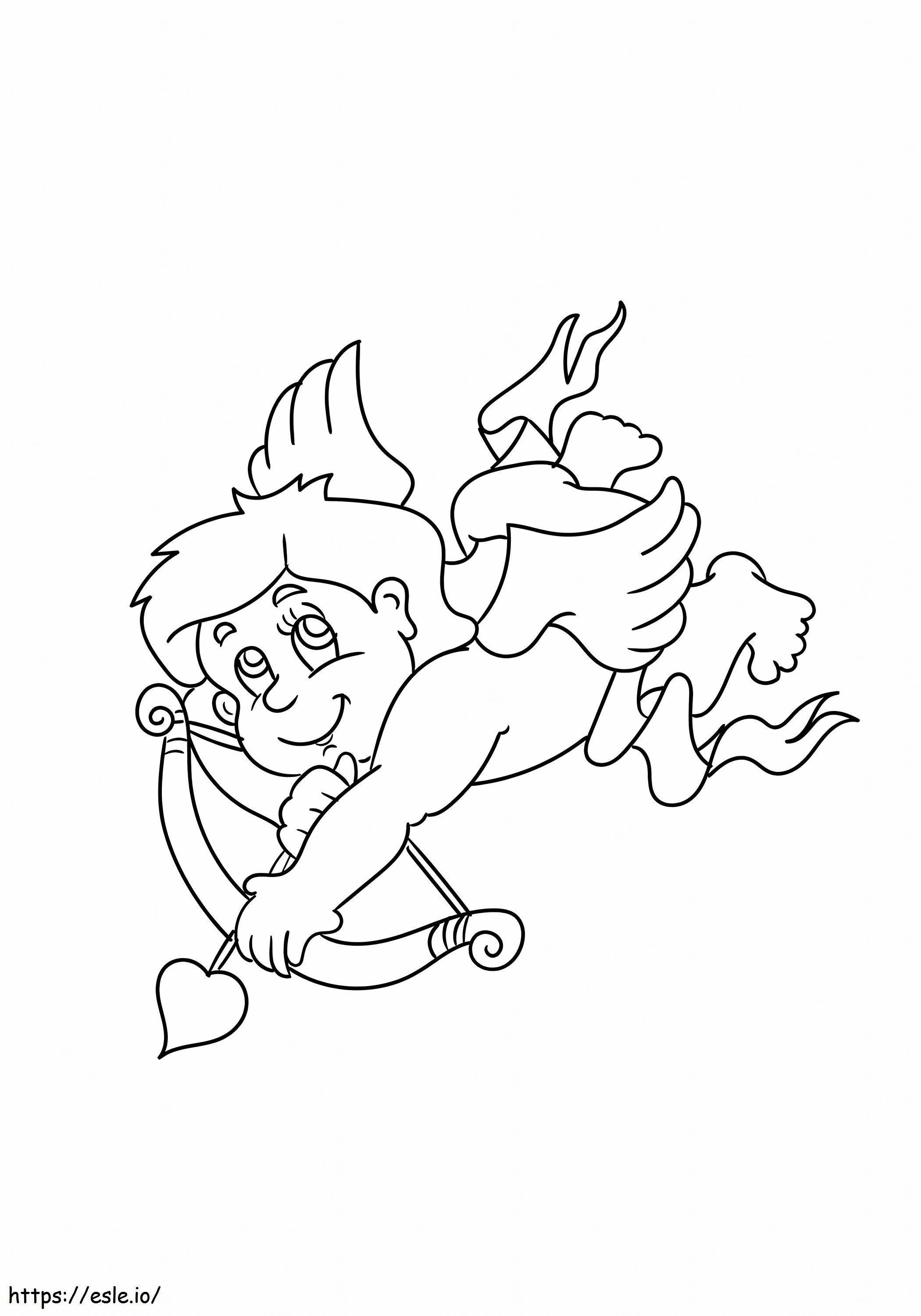 Coloriage Cupidon sourit à imprimer dessin