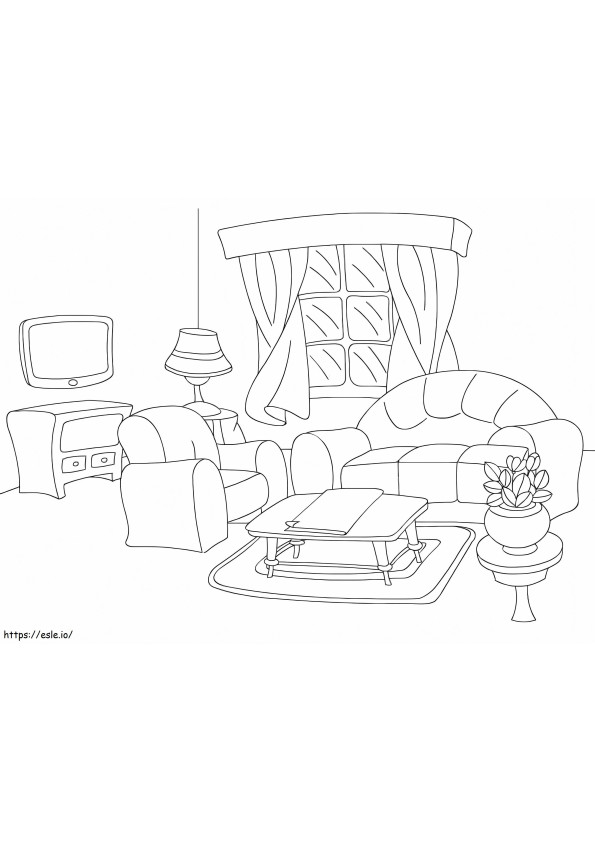 Classic Living Room coloring page