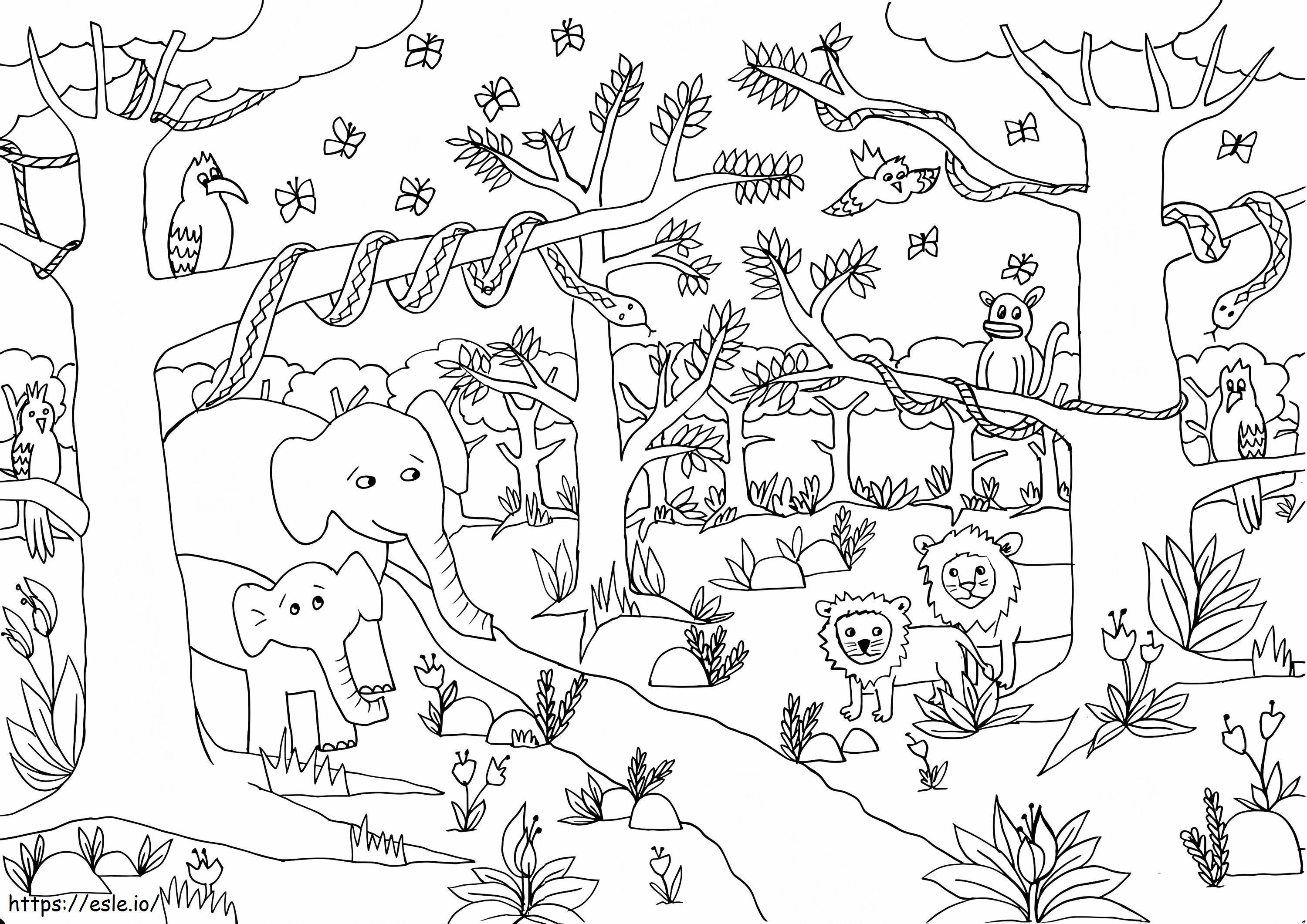 Jungle coloring page