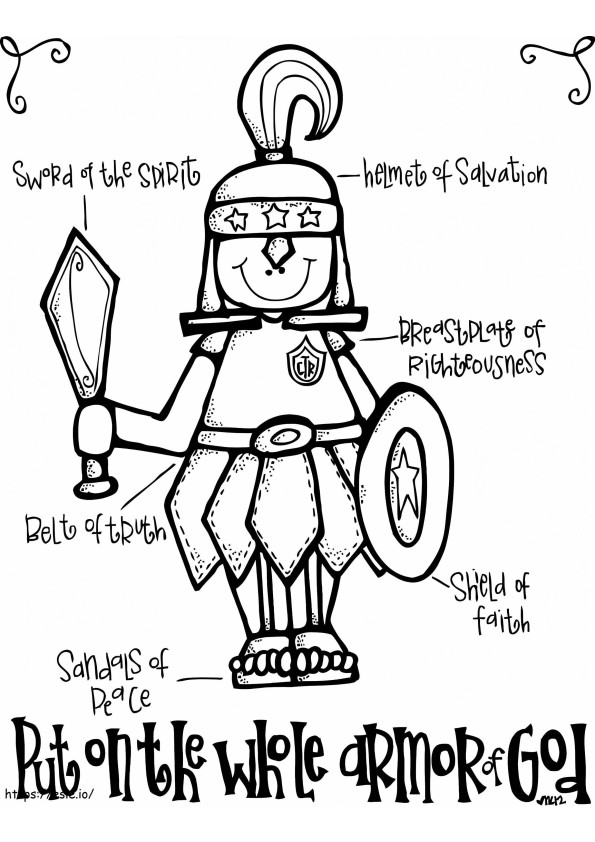 Cute Armor Of God coloring page