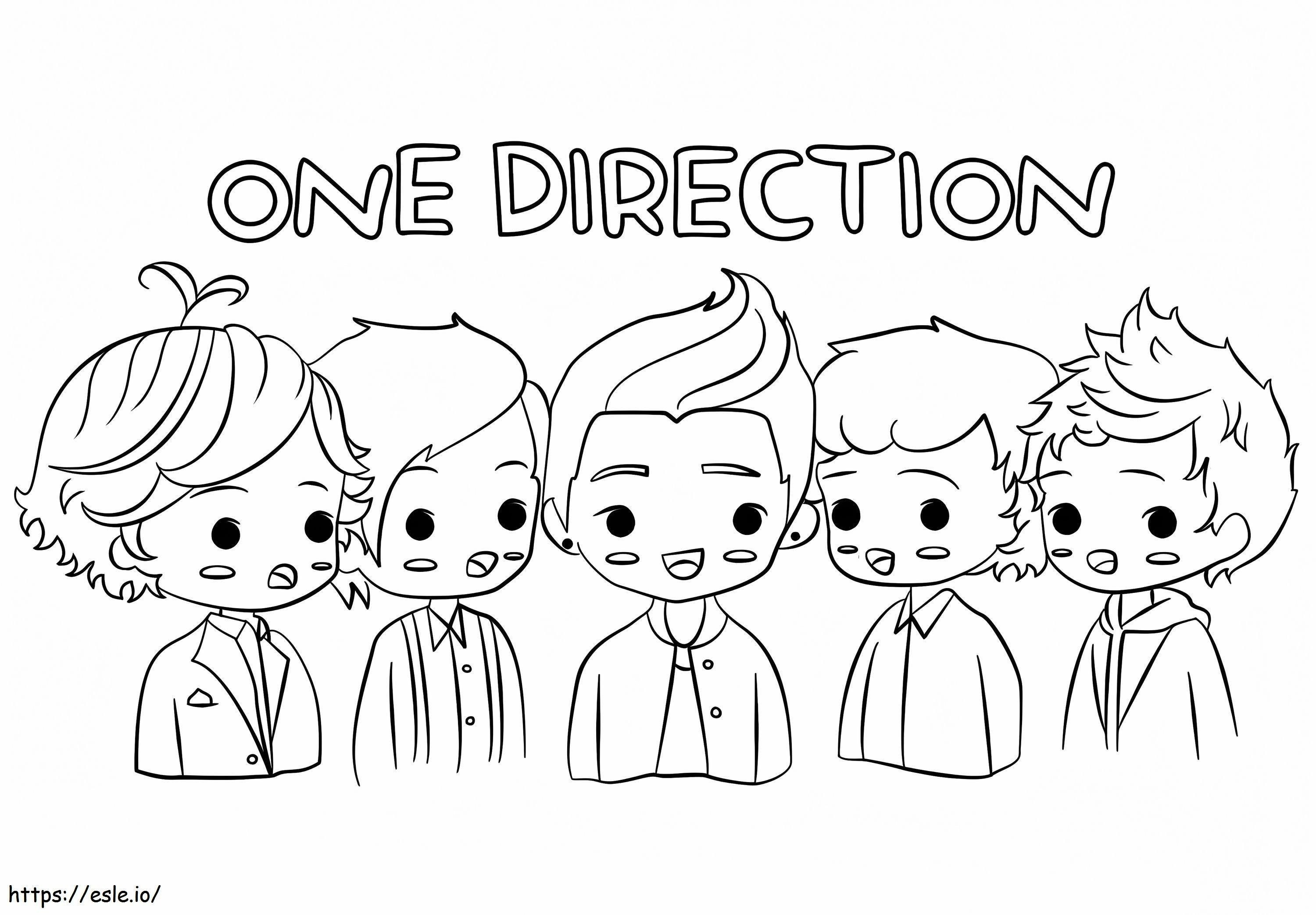 Chibi One Direction para colorir