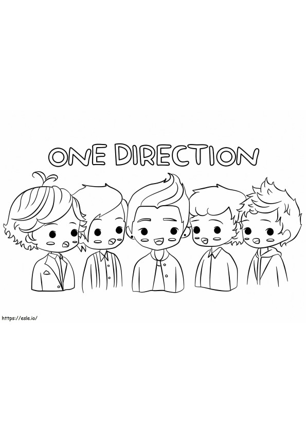 Chibi One Direction coloring page