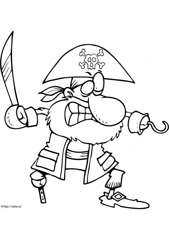 Cartoon piraat kleurplaat