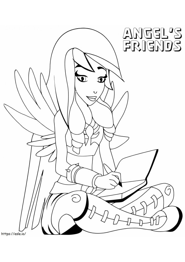 Anjos Amigos 1 para colorir