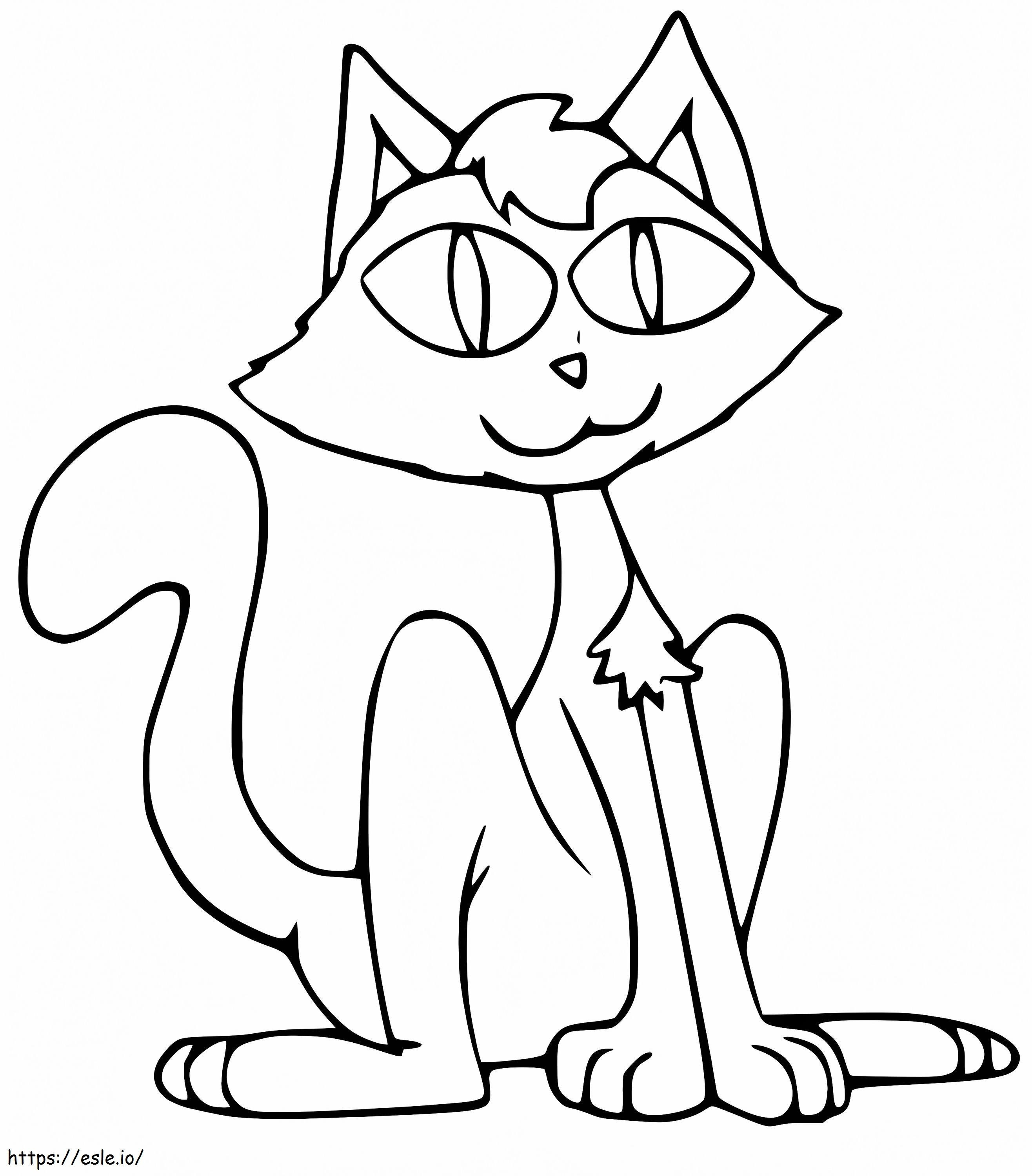 Halloween Cat Sitting coloring page