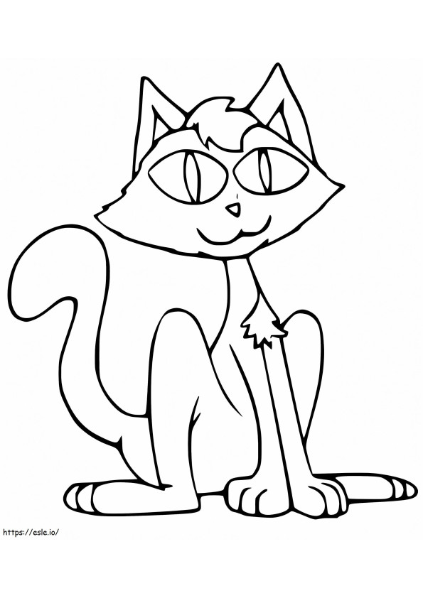 Halloween Cat Sitting coloring page