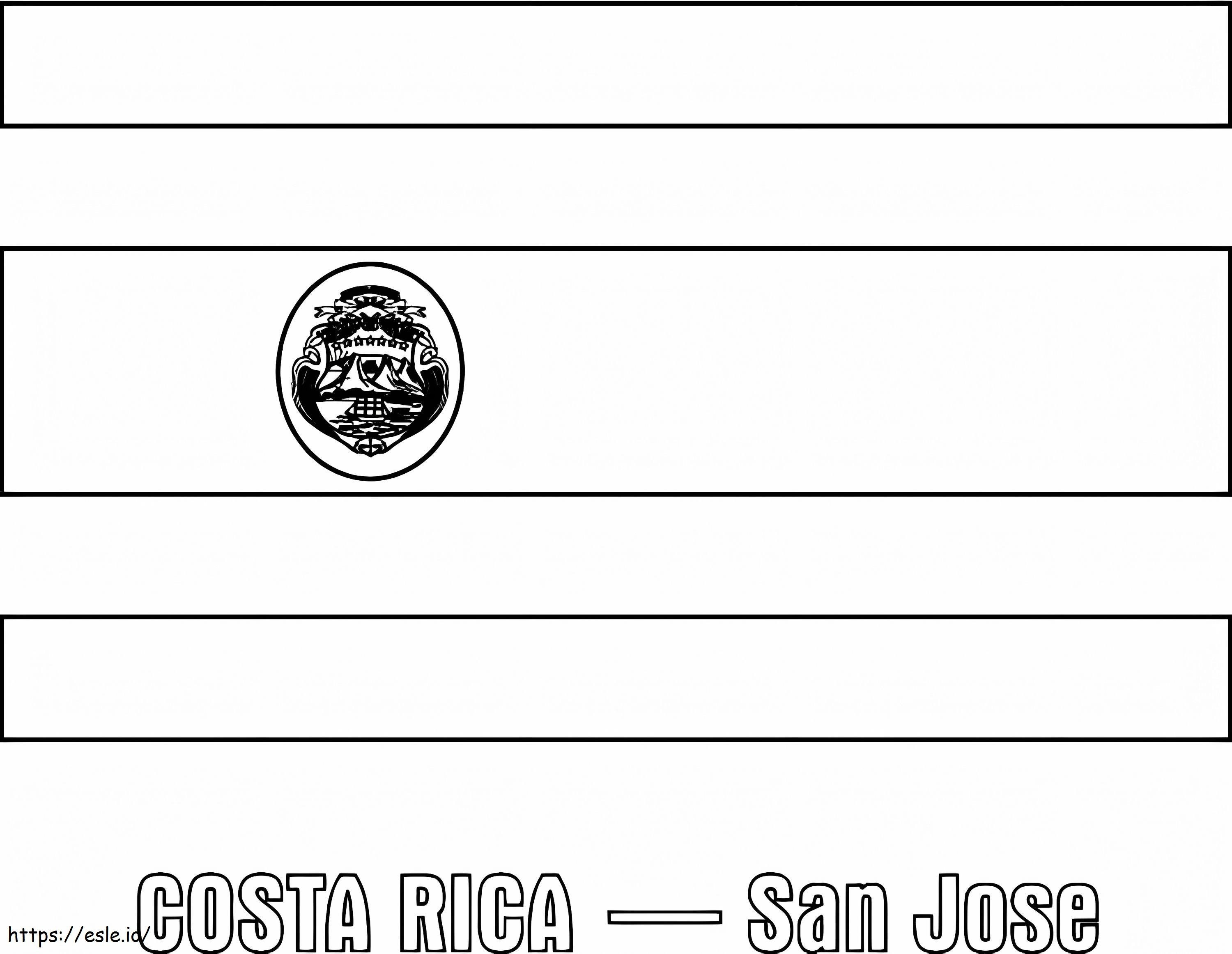 Bandeira da Costa Rica para colorir