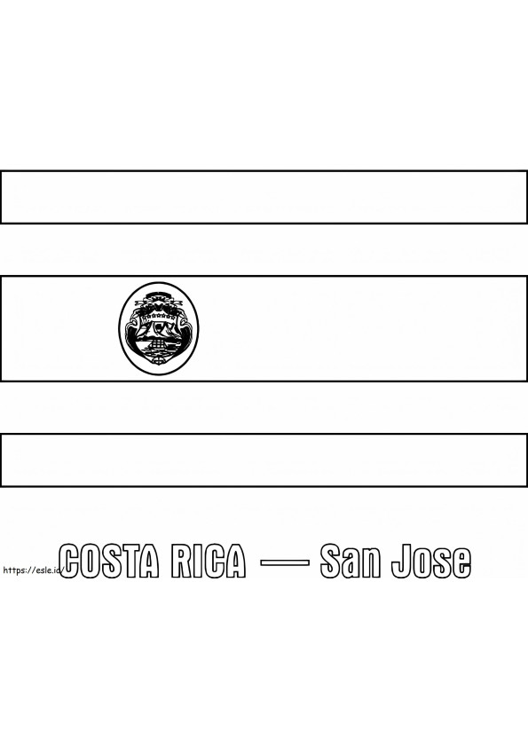 Costa Rica Flag coloring page