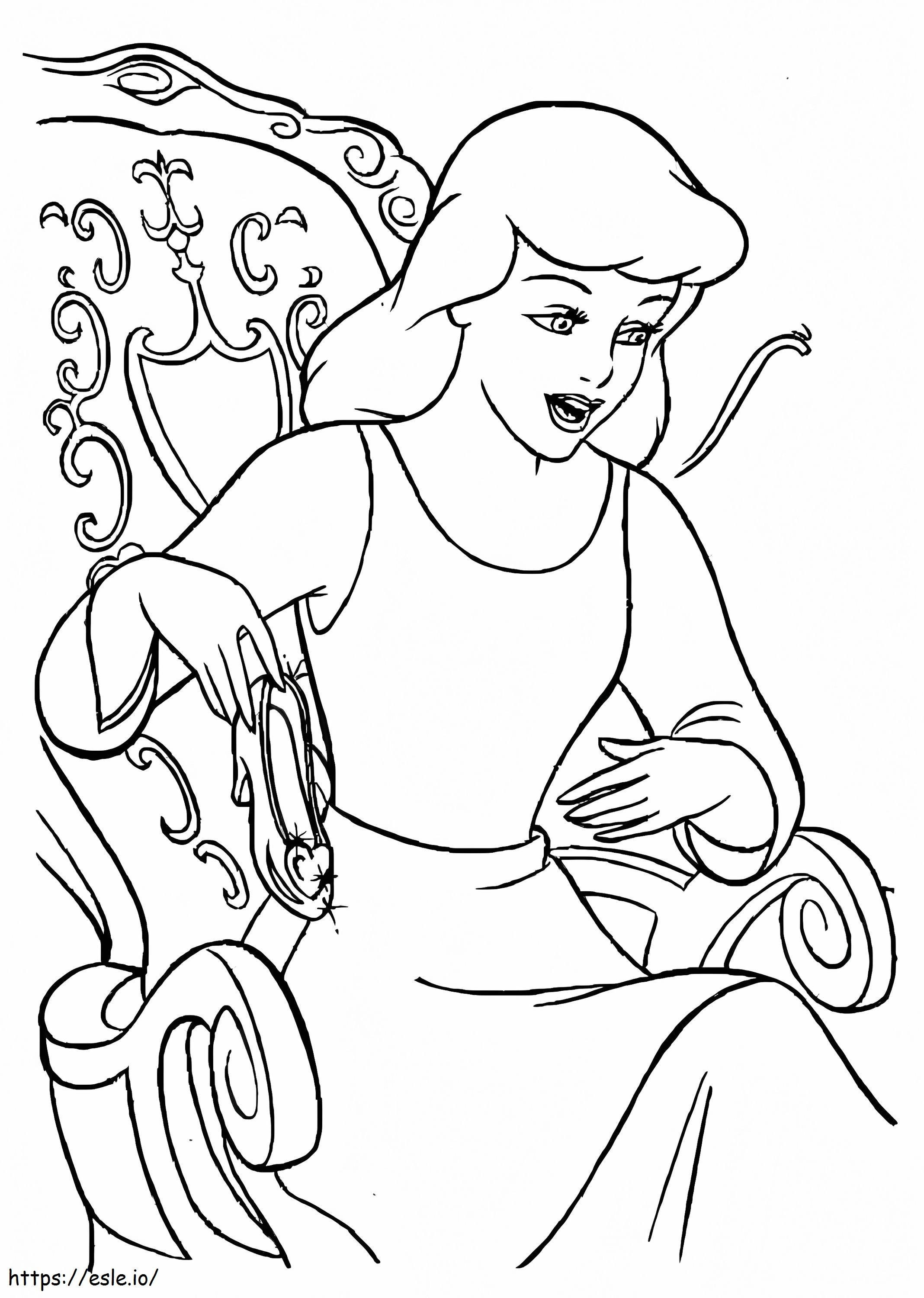 Cinderella With Her Shoe coloring page