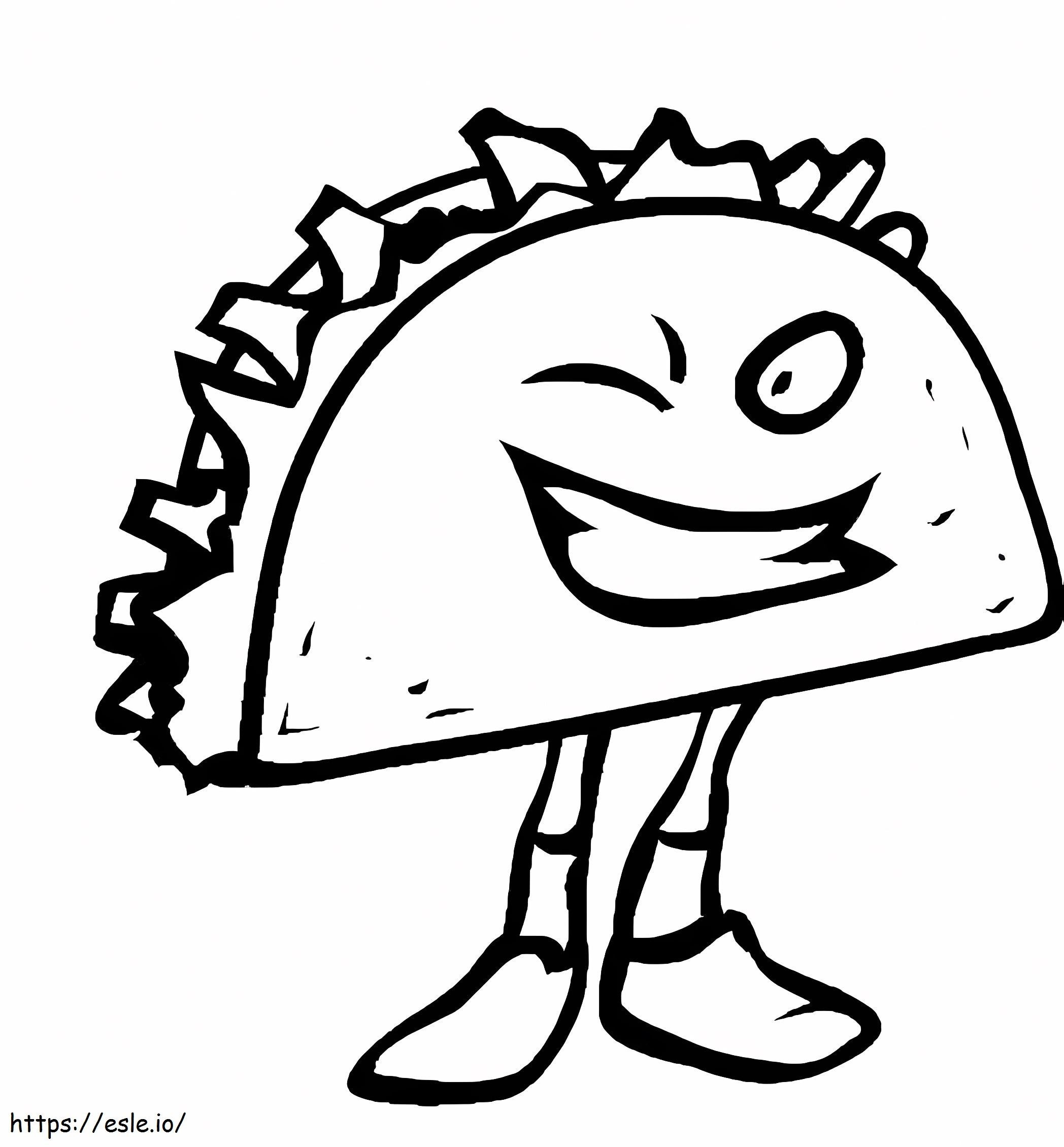 Cartoon-taco kleurplaat kleurplaat