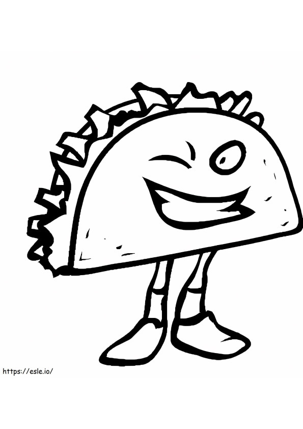 Cartoon Taco coloring page