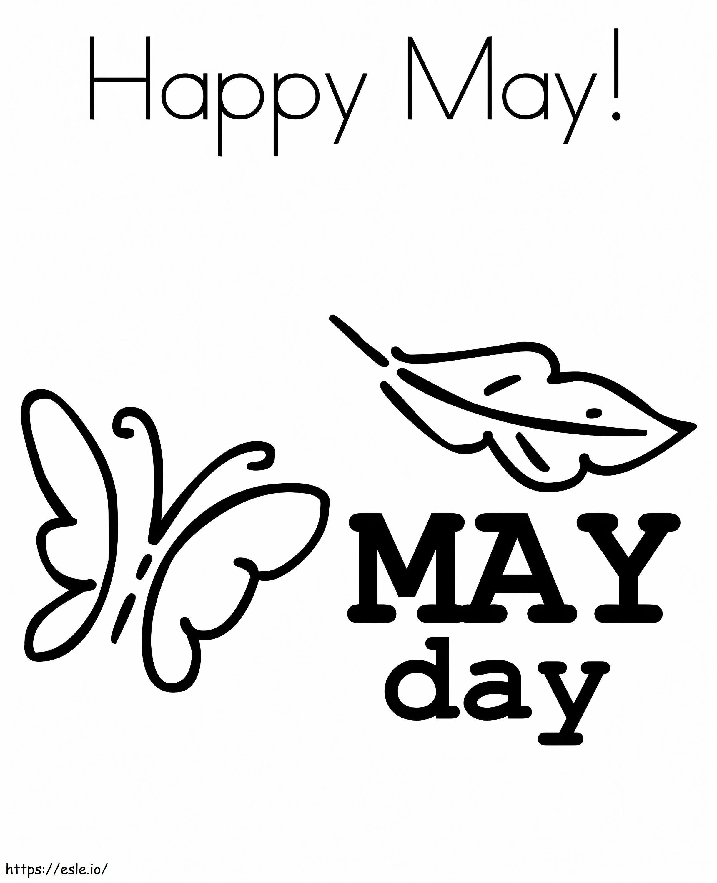Easy May Day coloring page
