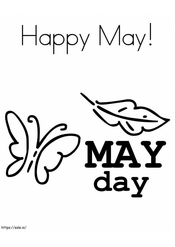 Easy May Day coloring page