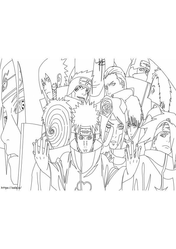 Tobi Y Akatsuki coloring page