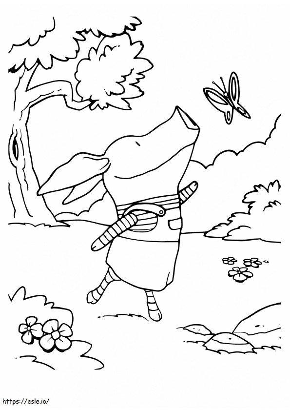 Olivia And Butterfly coloring page